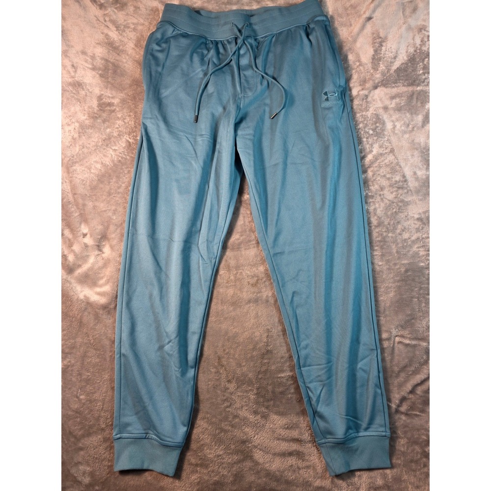 Under Armour Icon Tricot Fleece Jogger Pants Mens Large Teal Loose‎ Fit NEW